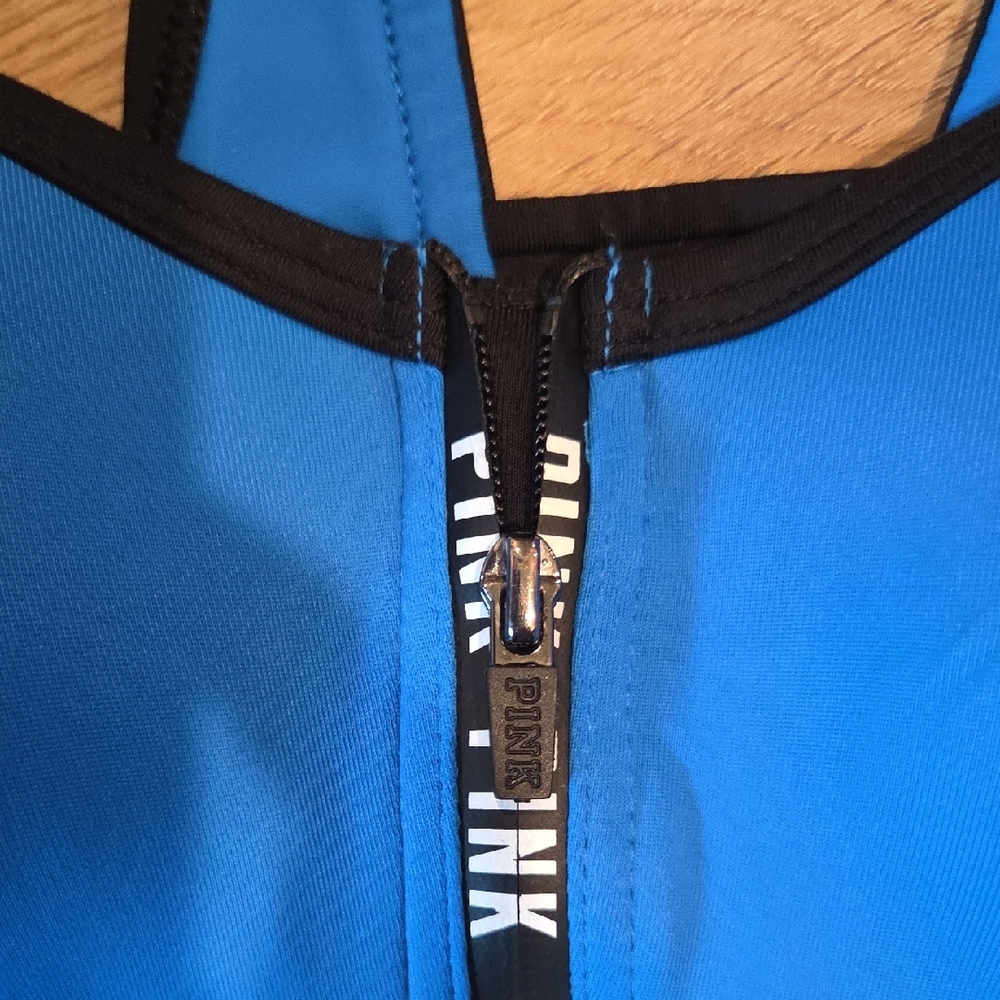 3 For 15 PINK Victoria's Secret Vibrant Blue and Black Sports Bra - Picture 2 of 4